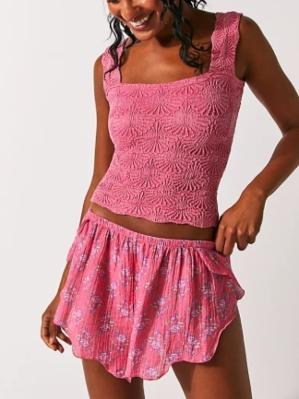 Free People Love Letter Cami in Dragonfruit (Hot Pink) - Size Small - Picture 3 of 4